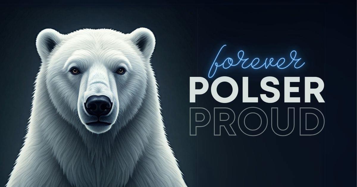 A polar bear with text overlayAI-generated content may be incorrect.